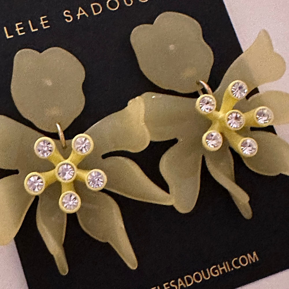 Final sale LELE sadoughi flower crystal drop earrings - Picture 2 of 6